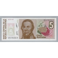 ARGENTINA COL. 697c BILLETE SIN CIRCULAR 5 AUSTRALES